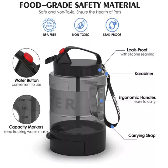 74oz Large Capacity Pet Water Dispenser with Pull-Out Bowl - Image 7