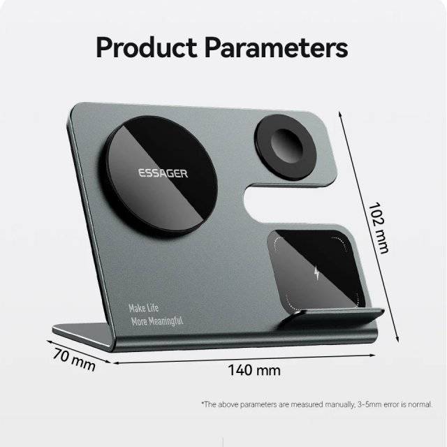 3 in 1 Magnetic Wireless Charger Stand for iPhone, AirPods, and Apple Watch - Image 6