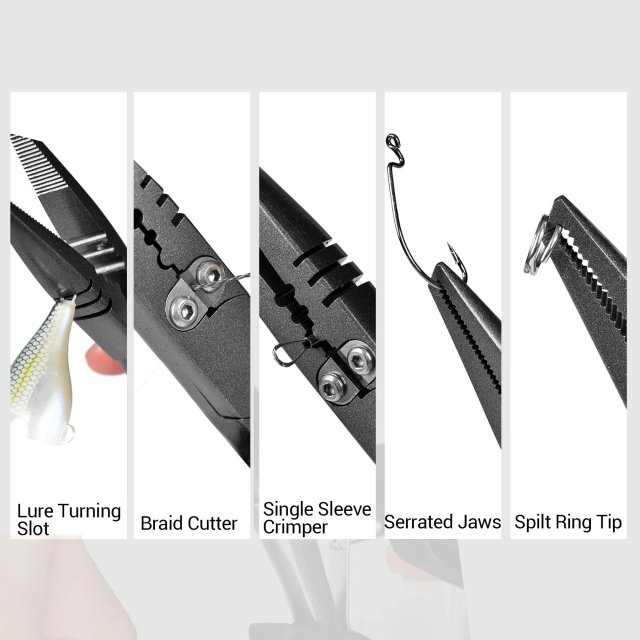 Long Nose Fishing Pliers with Line Cutter and Hook Remover - Image 3