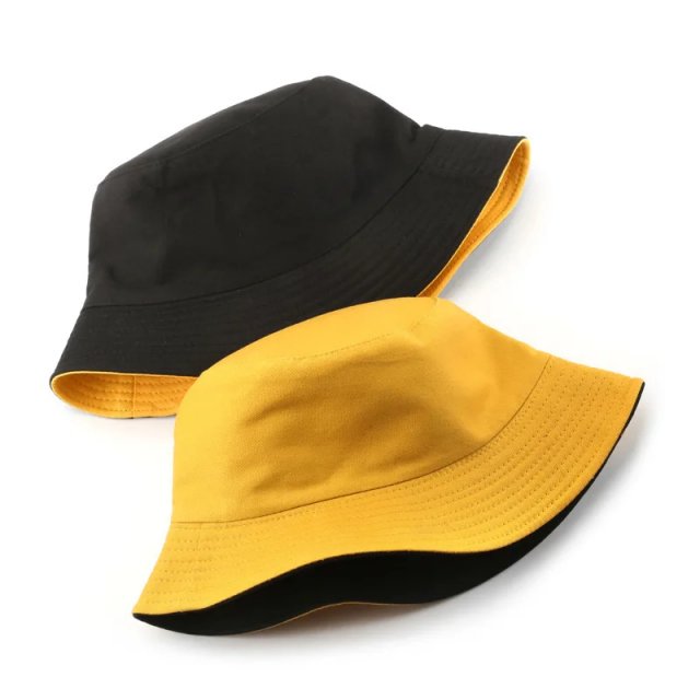Classic Cotton Black Reversible Bucket Hat – Casual Sun Cap for Outdoor Adventures - Image 5
