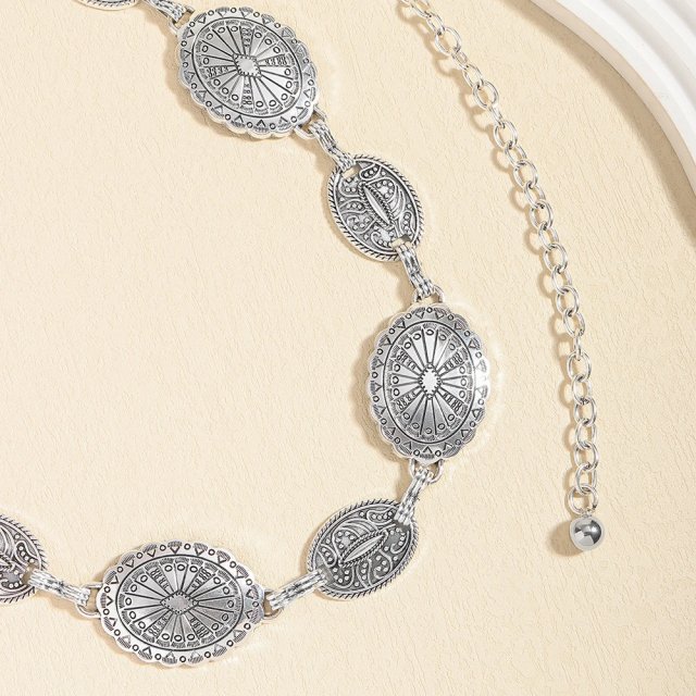 Retro Chic Women's Metal Waist Chain Belt - Circle Carved Design, High Fashion Accessory - Image 5