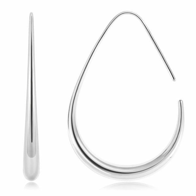 14K Gold Plated Teardrop Hoop Earrings - Image 5
