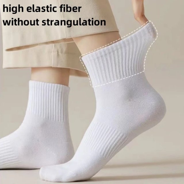 5 Pairs Unisex Breathable Cotton Ankle Socks – Medium Tube, Odorproof, and Durable - Image 3