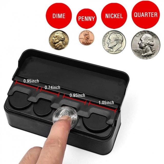 Compact Black Euro Coin Organizer for Car - Image 3
