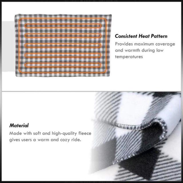 12V Heated Fleece Car Blanket with Timer - Image 3