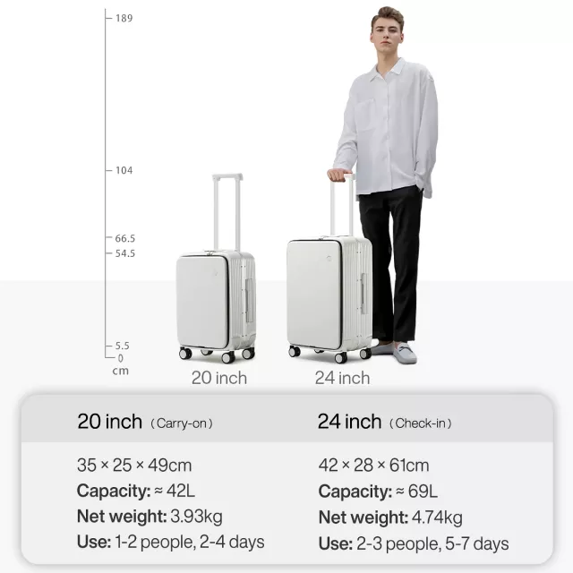 Aluminum Frame Carry-On Luggage with USB Port and Phone Holder - 24 Inch - Image 7