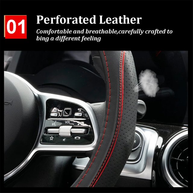 Flat Bottom D-Shape Car Steering Wheel Cover - Image 5