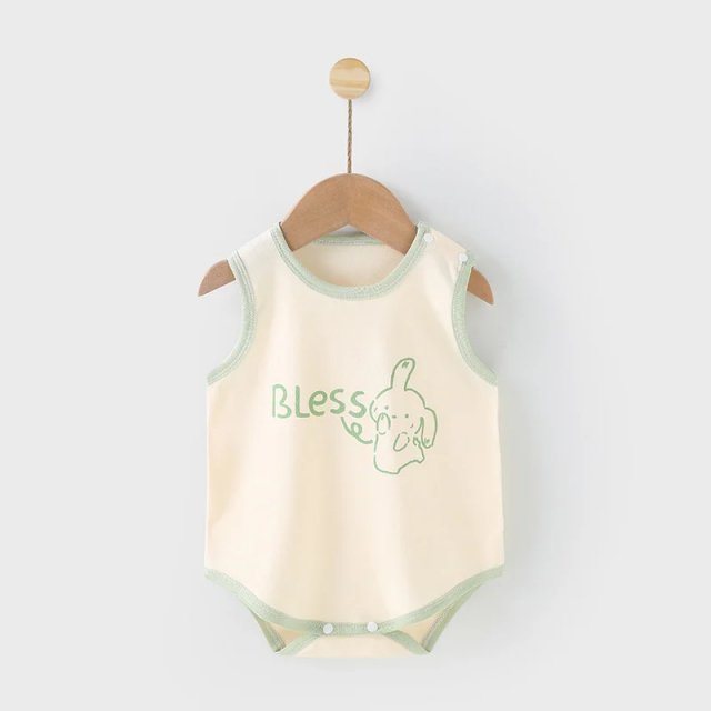 Newborn Baby Sleeveless Cotton Romper - Image 5