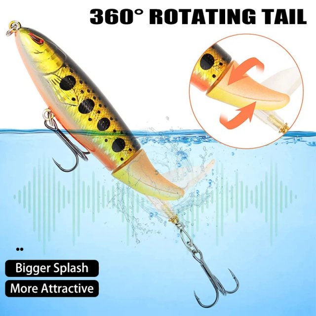 6Pcs Topwater Fishing Lures with Rotating Tail - Image 5