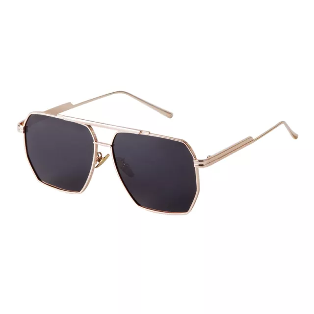Retro Metal Oversized Polarized Square Sunglasses - Image 3
