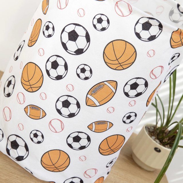 Laundry Basket for Dirty Clothes Soccer Balls Sport Football Pattern - Image 2