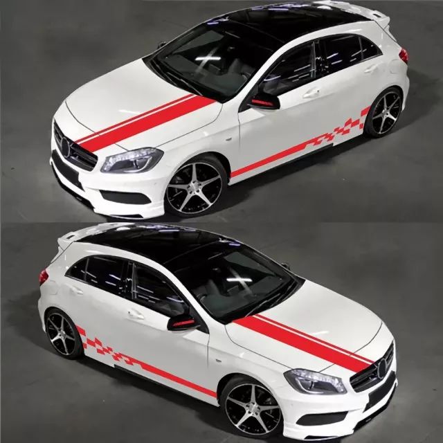 6Pcs Racing Stripe Vinyl Decal Set for Car Hood, Side, Rearview Mirror - Image 4