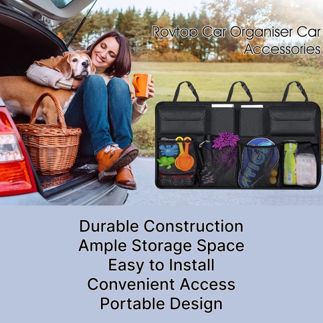 Waterproof Car Trunk Storage Bag with Multiple Pockets - Image 3