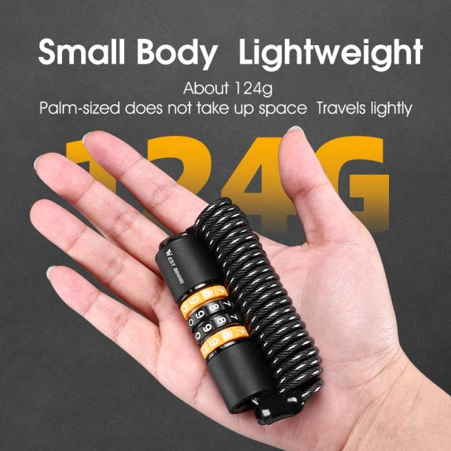 Compact Portable Bicycle & Helmet Lock – Steel Wire Cable with 4-Digit Combination - Image 4