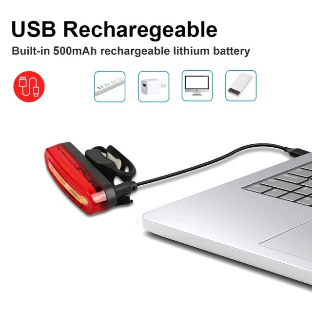 USB Rechargeable Night Cycling LED Tail Light - Image 3