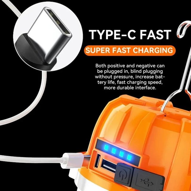 USB Rechargeable LED Camping Lantern with Built-in Battery - Image 5