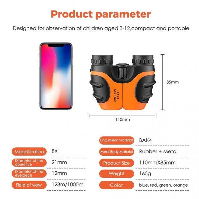 Compact 8x21 Shockproof Binoculars for Kids - Image 7