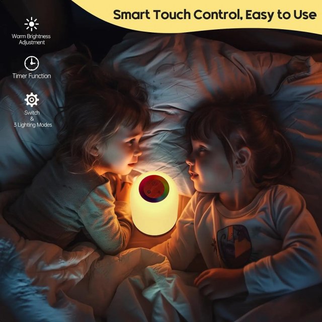 Touch Dimmable Bedside Lamp with 256 RGB Colors & Timer Function - Image 4