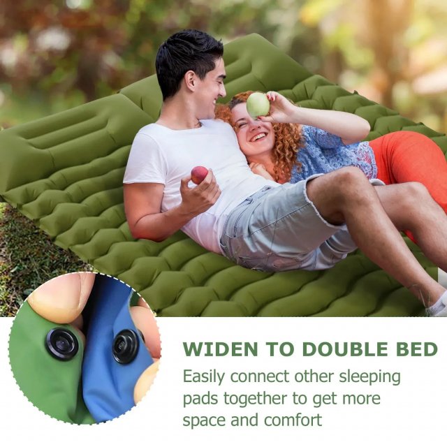 Thick Inflatable Camping Mattress with Built-in Pillow and Pump - Image 4