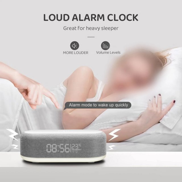 Fast Wireless Charger Alarm Clock with LED Light & Thermometer - Image 5