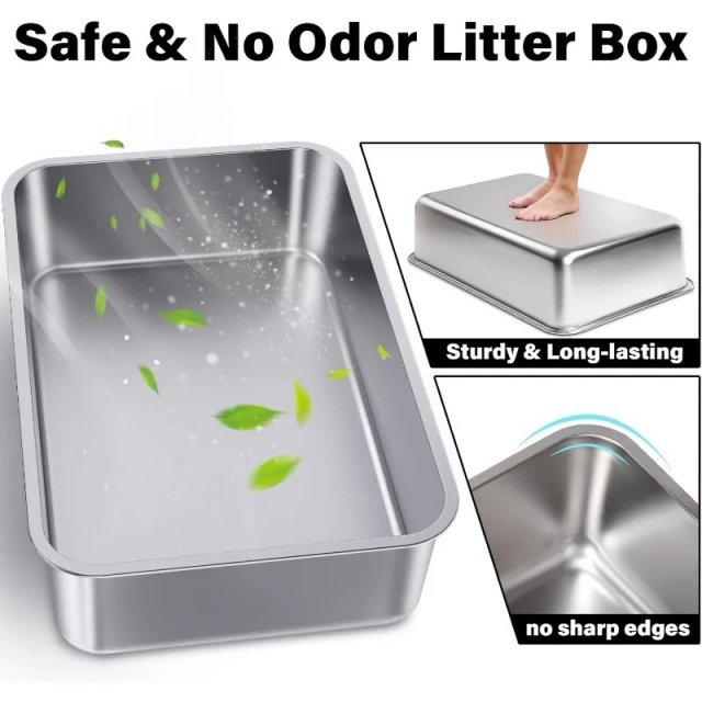 Stainless Steel Cat Litter Box 3-Pack - Image 4