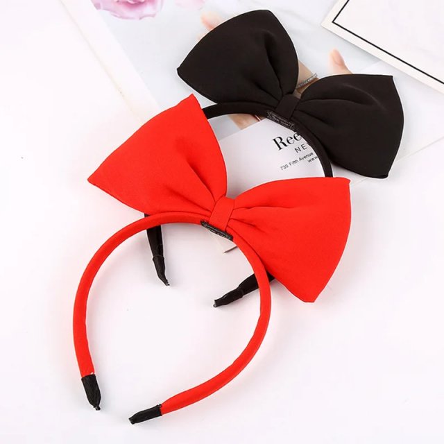 Red and Black Bow Knot Hairbands for Women and Girls - Image 3