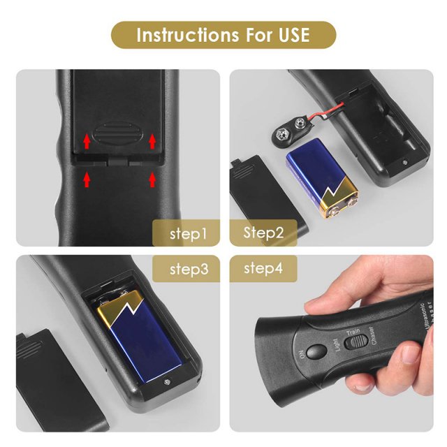 Durable Ultrasonic Dog Repeller with LED Flashlight for Bark Control - Image 6
