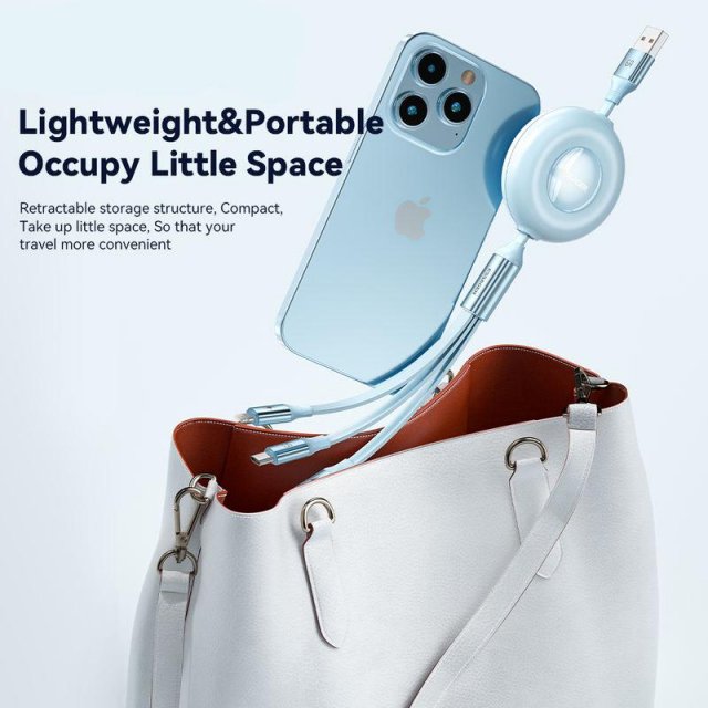 Essager 66W 3-in-1 Retractable USB Charging Cable - Image 4