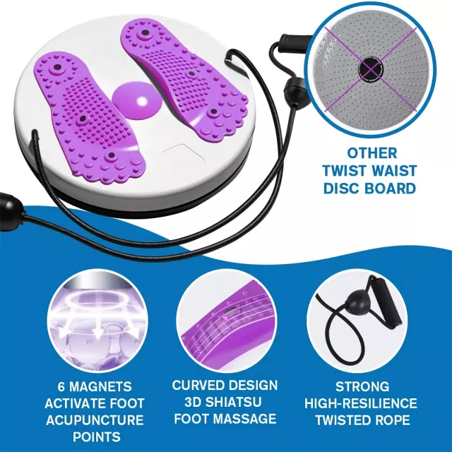 Portable Waist Twisting Disc with Foot Massage & Drawstring - Image 5