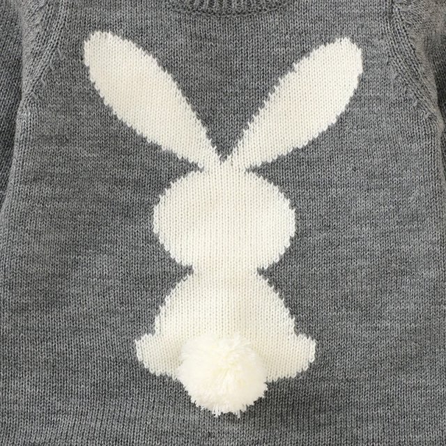Adorable Knitted Baby Romper with 3D Rabbit Design - Image 5