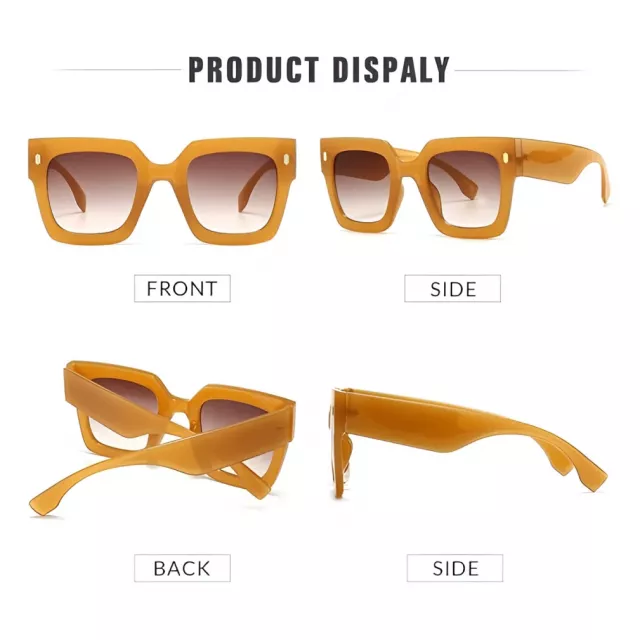 Retro Square Frame Cat Eye Sunglasses - Image 4