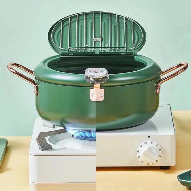 Stainless Steel Oil Frying Pot with Temperature Control - Image 3
