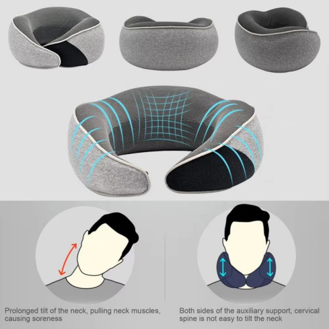 Ergonomic U-Shaped Travel Neck Pillow with Memory Foam - Image 3