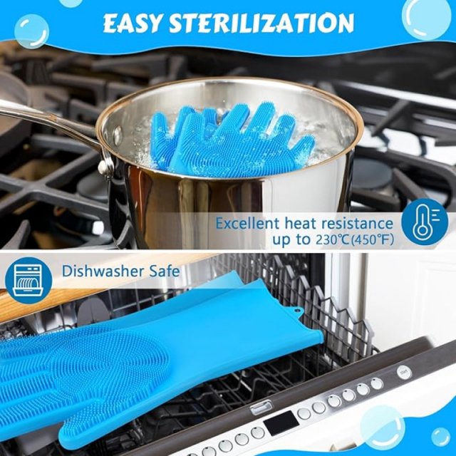 Pet Grooming & Cleaning Silicone Gloves - Image 3