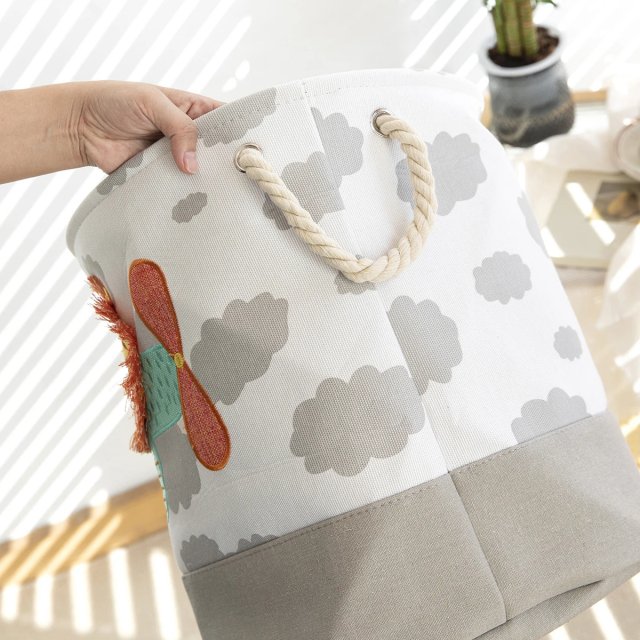 Foldable Cartoon Storage Basket - 15.7" x 13.8" Canvas Organizer - Image 6