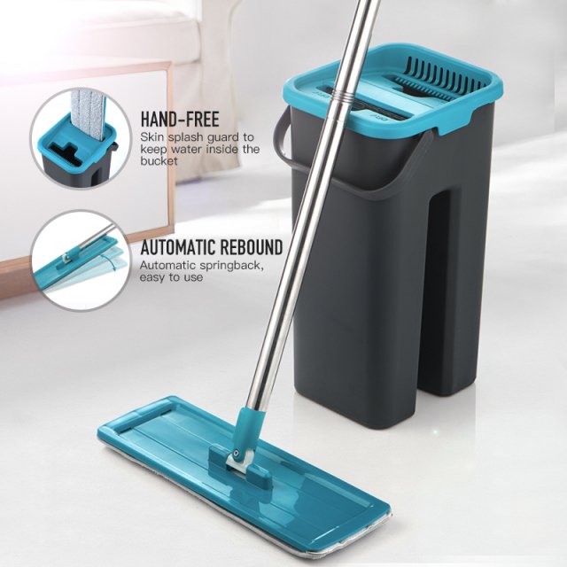 Flat Squeeze Mop with Spin Bucket - Image 3