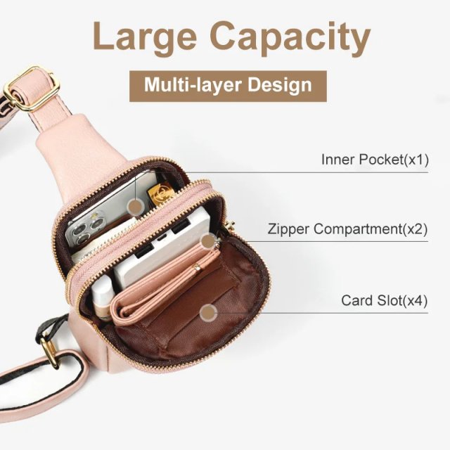 Trendy PU Leather Crossbody Chest Bag - Image 4