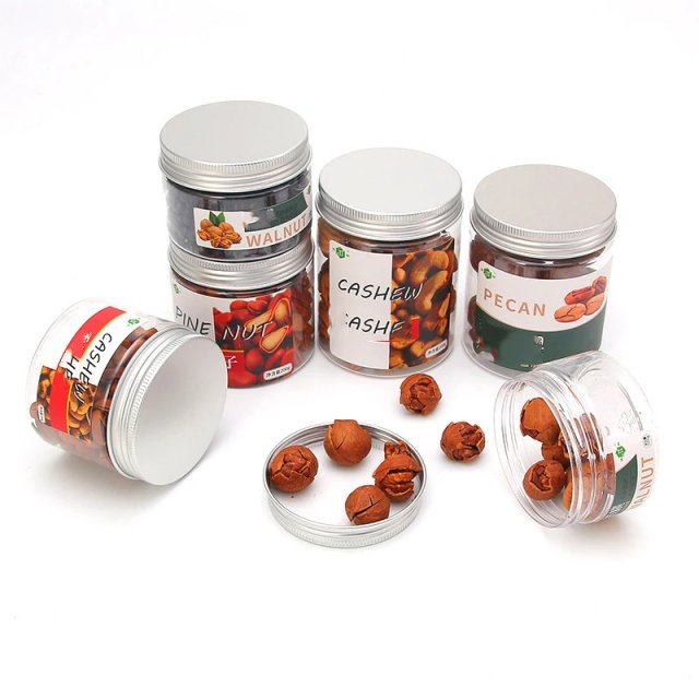 10Pcs Clear Plastic Storage Jars with Aluminum Lids - Image 3