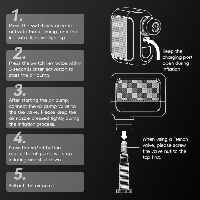 Portable Mini Electric Bicycle Pump 100PSI - Image 6