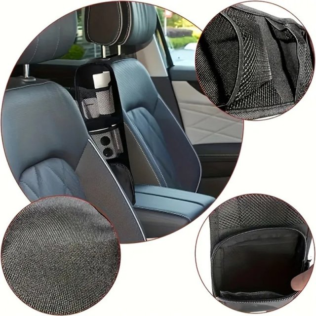 Car Seat Organizer with Multi-Pocket Storage and Drink Holder - Image 3