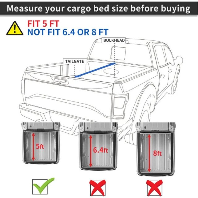 5ft Rubber Truck Bed Mat Liner for 2020-2023 Jeep Gladiator JT - Image 3