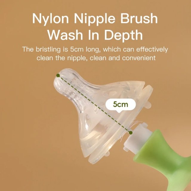 3-in-1 Baby Bottle, Nipple, and Pacifier Cleaning Brush Set - Image 4