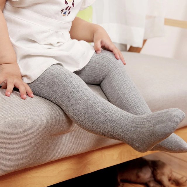 Baby Girl Cotton Knit Tights - Warm, Soft, and Perfect for All-Day Comfort - Image 3