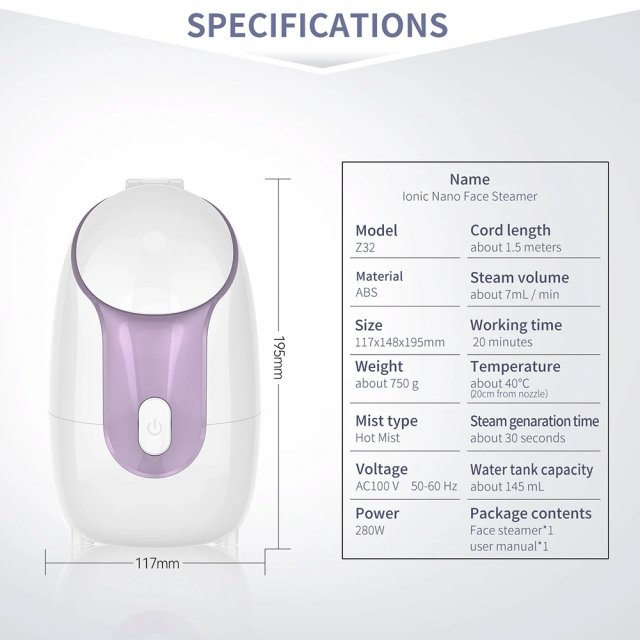 Hot Nano Face Steamer with Adjustable Nozzle and Built-in Mirror - Image 6