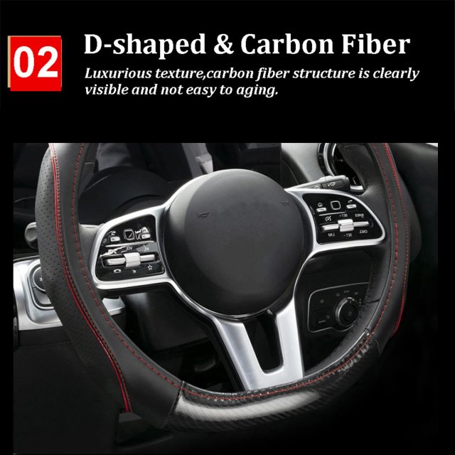 Flat Bottom D-Shape Car Steering Wheel Cover - Image 6