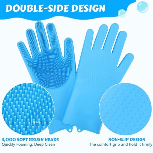 Pet Grooming & Cleaning Silicone Gloves - Image 5