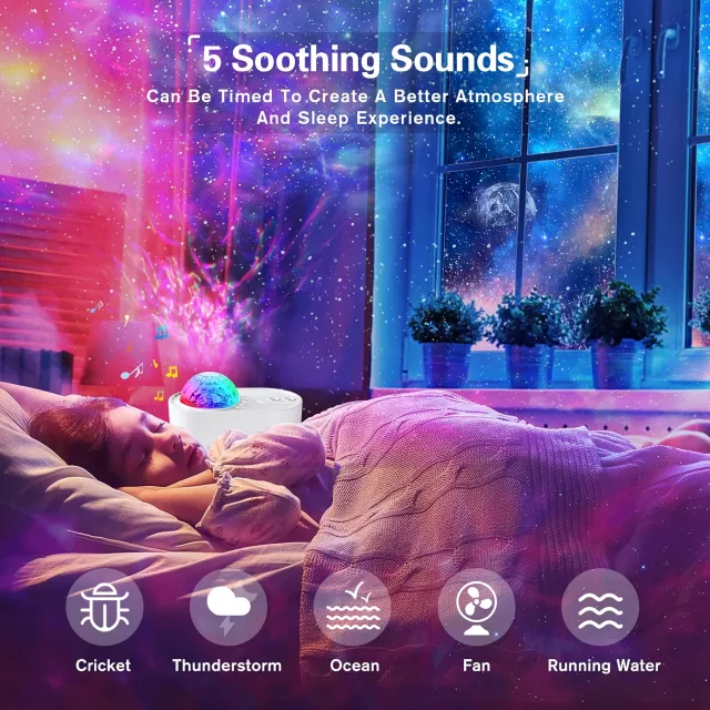 Starry Sky Projector Night Light with Bluetooth Speaker - Image 4