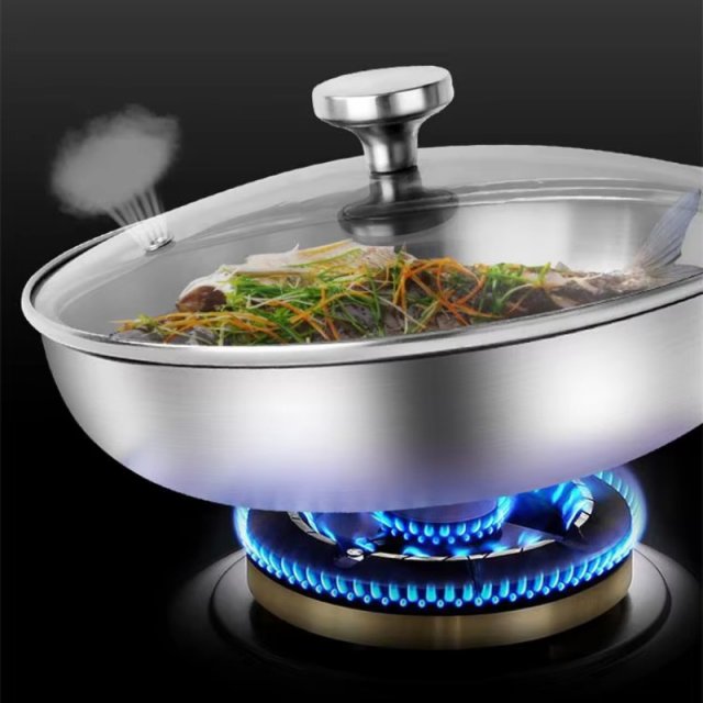 24CM Stainless Steel Frying Pan - Image 4