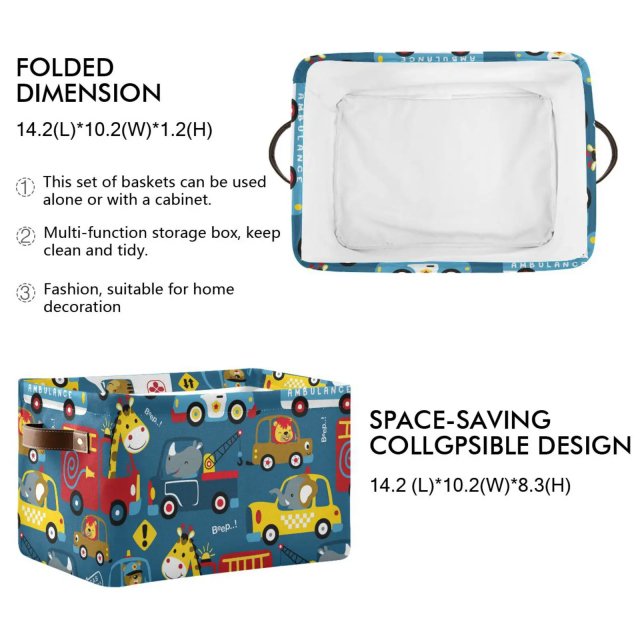 Autumn Forest Animal Cartoon Storage Basket - Image 4