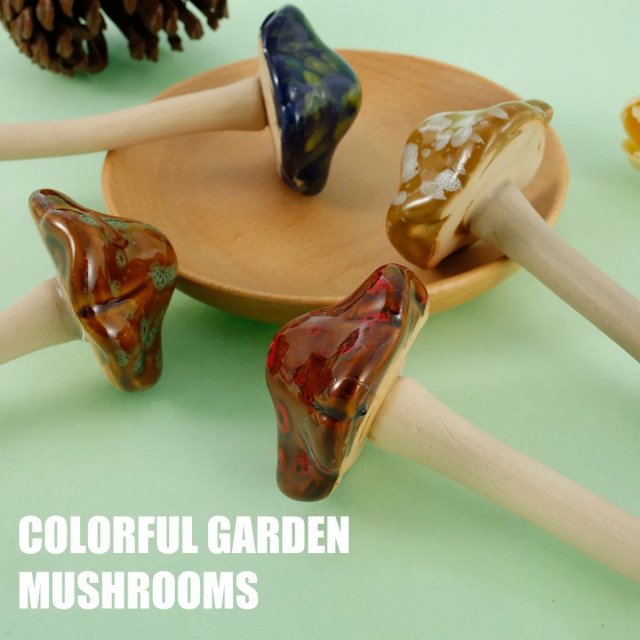 4Pcs Ceramic Garden Mushroom Ornaments – Realistic Waterproof Fairy Decorations - Image 4